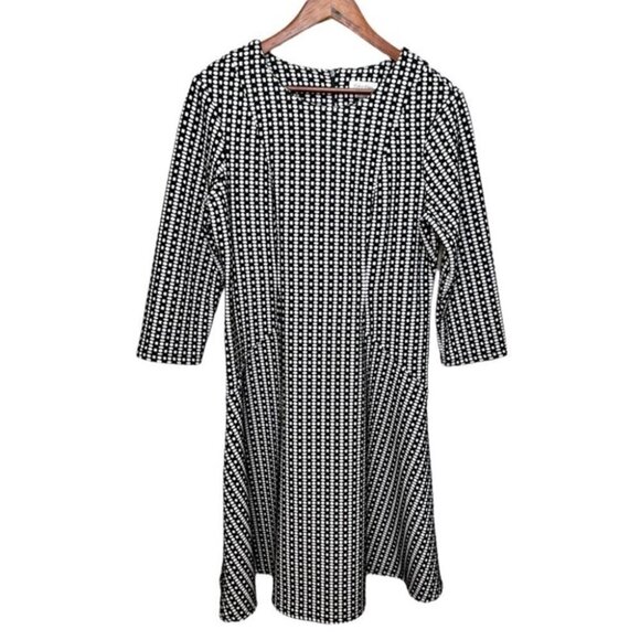 Calvin Klein Black & White MIDI Dress Size 12 - Picture 1 of 6